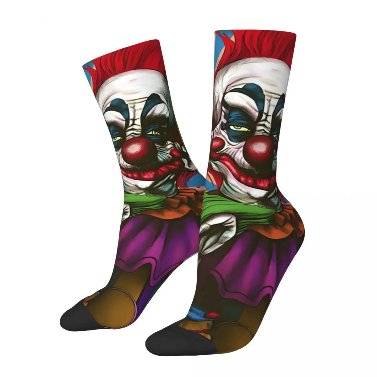 

Happy Men's Socks Fashion Retro Killer Klowns From Outer Space Film Harajuku Casual Crew Sock Gift Pattern Printed