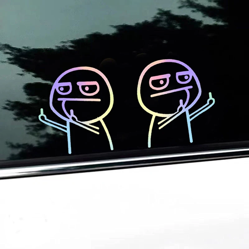 Car Sticker Taunt Despise JDM Funny Middle Finger Personality Cartoon Creativity Body Sticker Firm Car Sticker Humorous