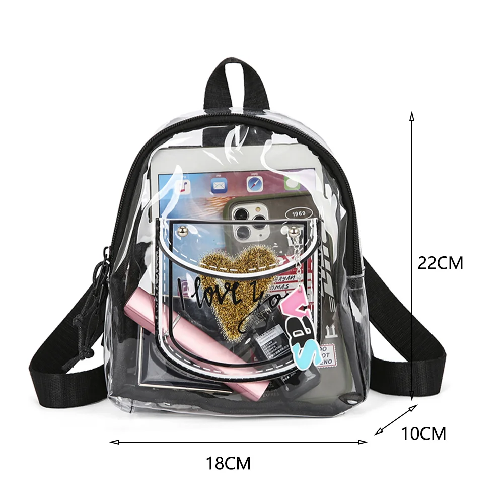 Women Backpack Mini Transparent PVC Fashion Rucksack Students Girl Clear hool Bags Female Small Travel Shoulder Bag Mochilas images - 6