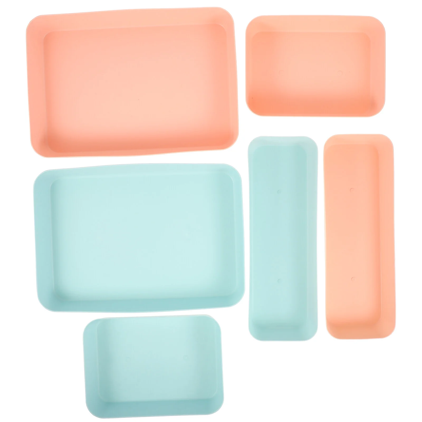 

6 Pcs Fork Spoon Organizer Bins Tabletop Colorful Storage Bedroom Supplies Vanity Desk Drawer Organizers Plastic Desktop