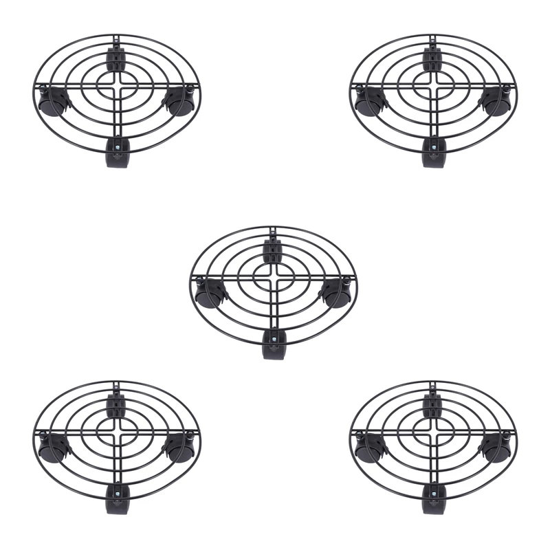 

Best 5X Metal Plant Flower Pot Stand Trolley Caddy On Wheels Indoor Outdoor Home Garden Tools