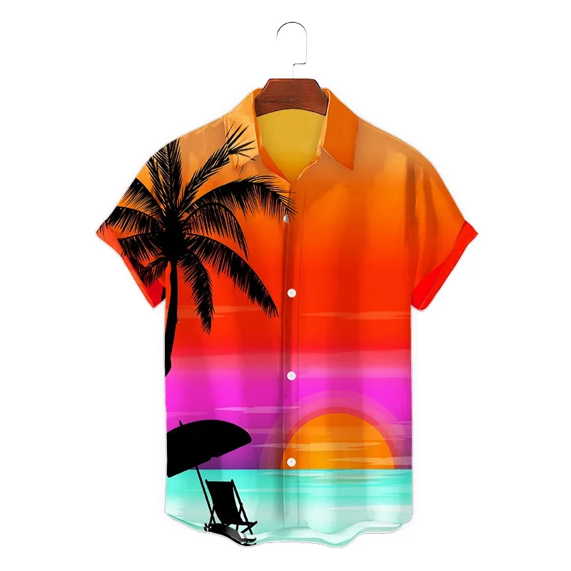 

2022 New Men's and Women's Shirts Hawaiian Style Tentacle Print Short Sleeve Tops Casual Vacation Party Vacation Clothing Set