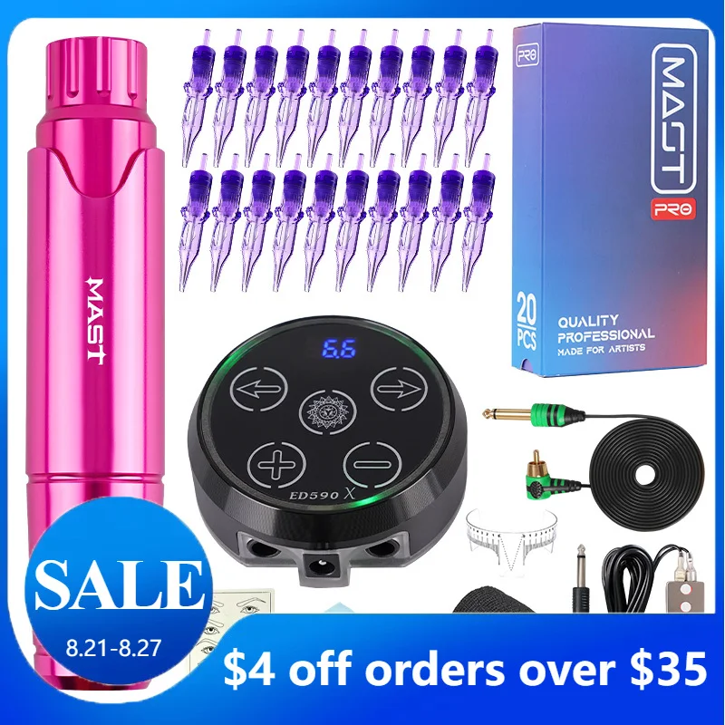 Mast Tattoo P10 SMP RCA Rotary Machine Pen Permanent Kit wit