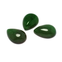 green teardrop natural stonemalay jade cabochon polished flat back stonejewelry necklace making18x13mm10pcs