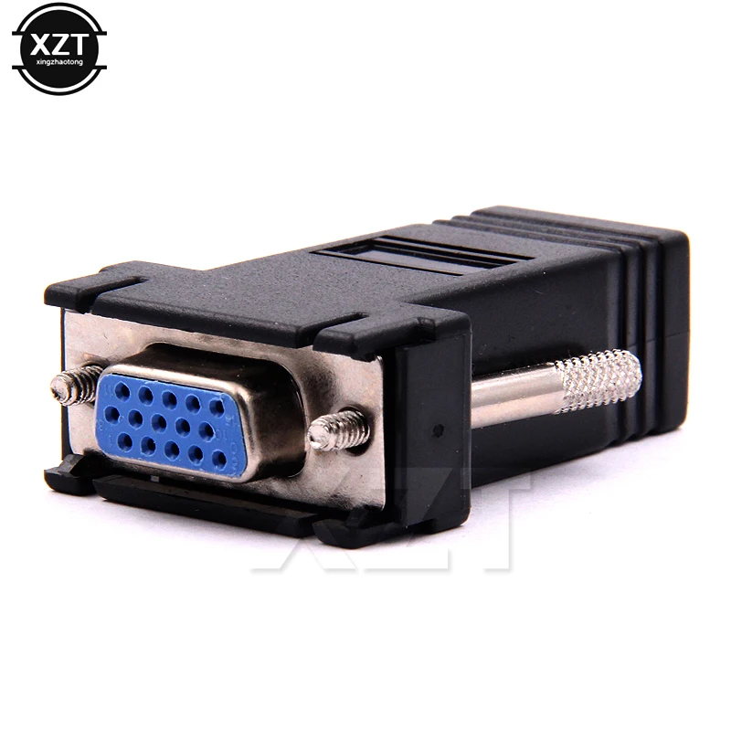 

10pcs/lot VGA to RJ45 connector New VGA Extender Female To Lan Cat5 Cat5e RJ45 Ethernet Female Adapter