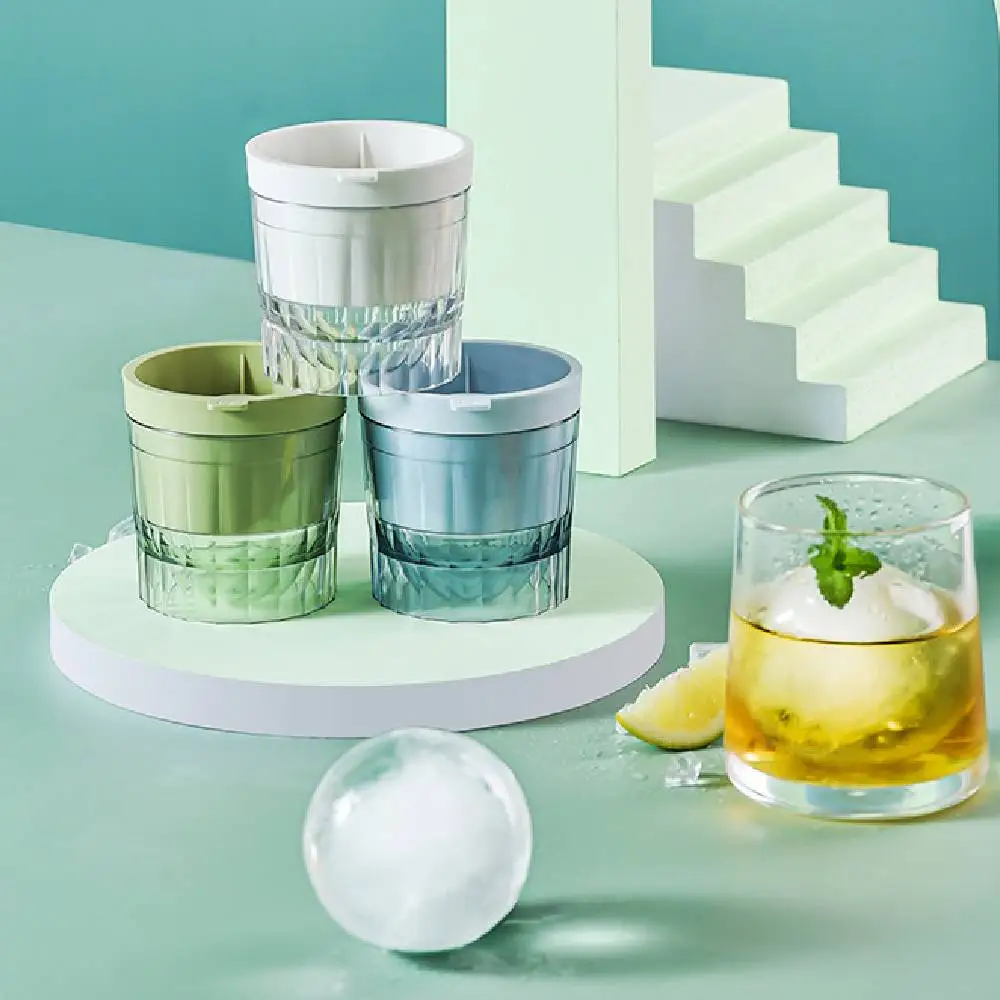 

Ice Cube Mold PP Ice Bucket Mold Round Ball with Lid Cube Maker Tools for Whiskey Wine Cocktail Ice Molds Kitchen Accessories