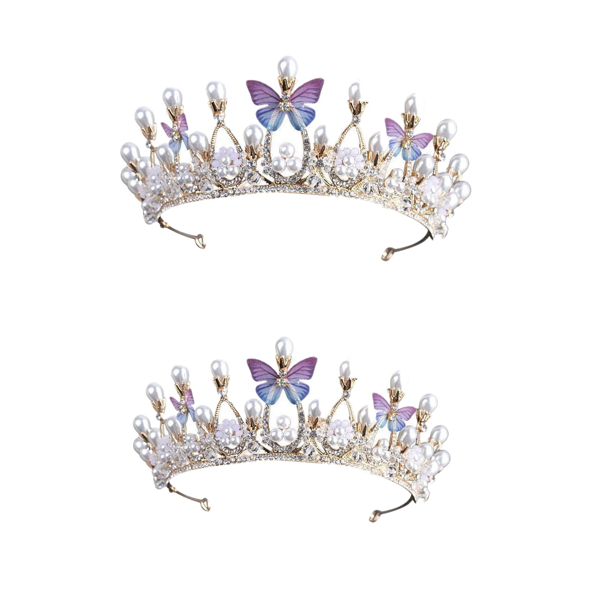 

Royal Pearl Rhinestone Tiara With No Comb For Pegeant Prinecess Crown