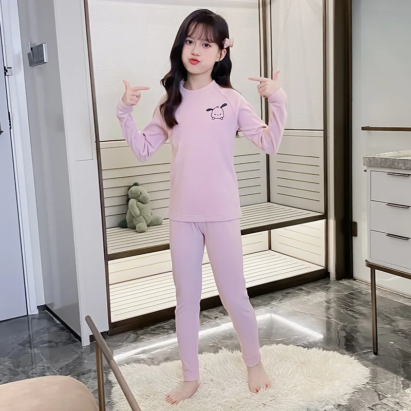 

Kawaii Sanrio Pajamas Pochacco Cartoon Cute Children Warm Underwear Set Autumn Winter Styles Home Furnishings Christmas Gifts