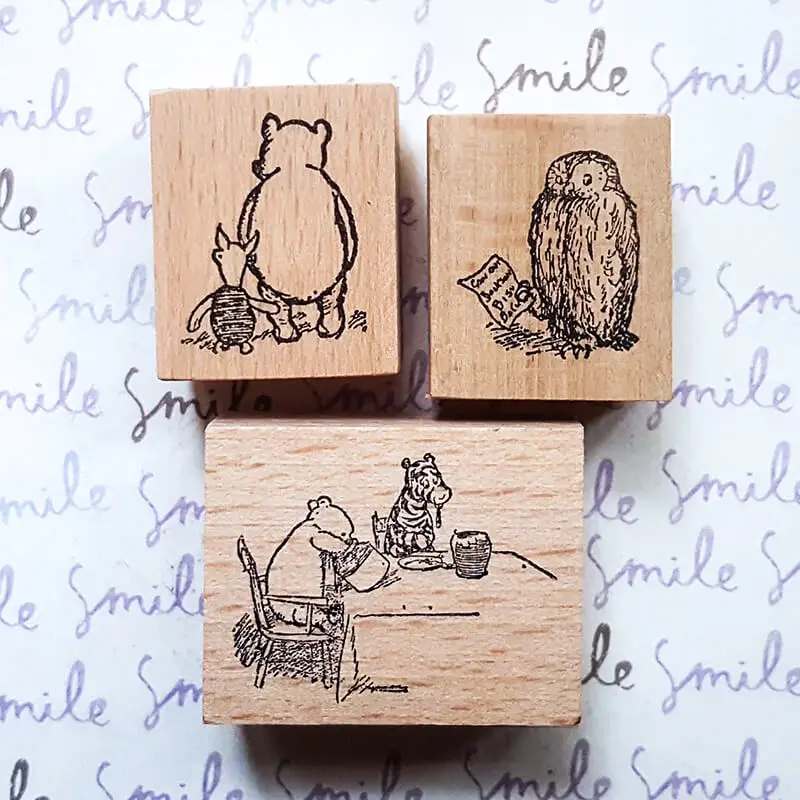 Фото Штамп Медведь Пух Скрапбукинг Журнал Дневник Украшения DIT Craft Kawaii Медведь Деревянные штампы №2