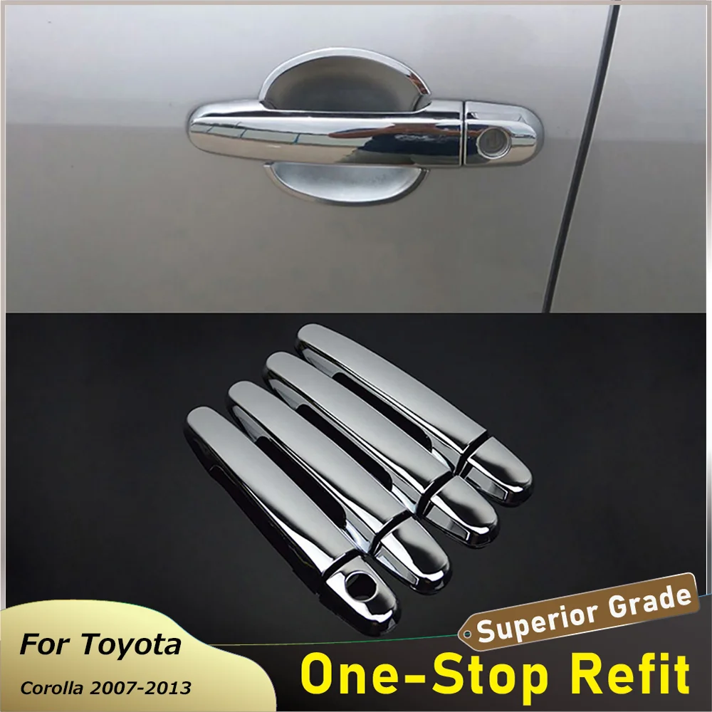 

Для Toyota Corolla 2007 2008 2009 2010 2011 2012 2013 наклейки на крышку внешней дверной ручки автомобиля, набор отделки, автомобильные аксессуары