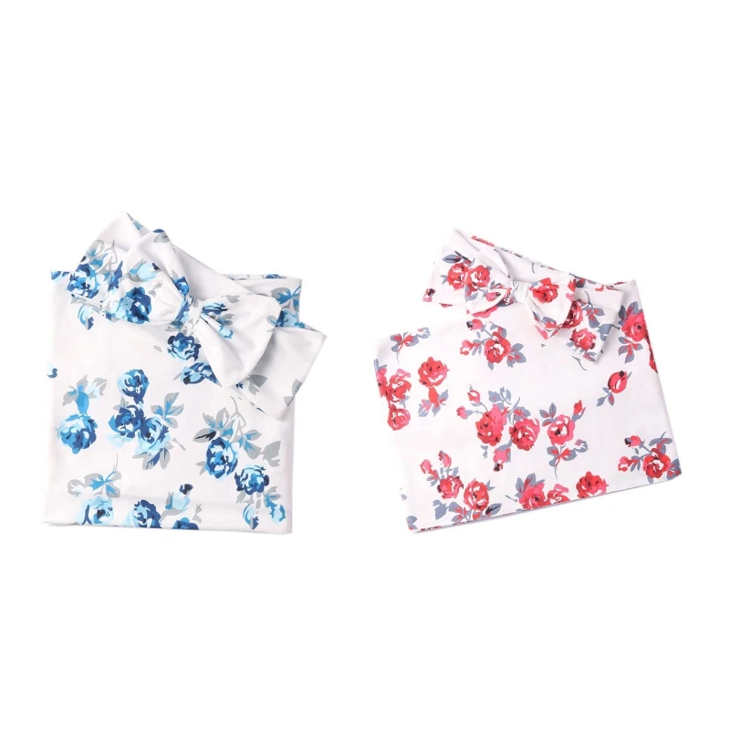 

HX5D Newborn Baby Cotton Swaddle Cloth Wrap Towel with Headband 2pcs/set