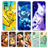 classic anime pokemon cute phone case for samsung galaxy a51 a71 a21s a12 a11 a31 a41 a52s a32 a01 a03s a13 a22 5g clear cover
