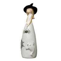 witch statue resin ornaments witch statues with black hat charming witch art crafts ornaments collection gift for home party