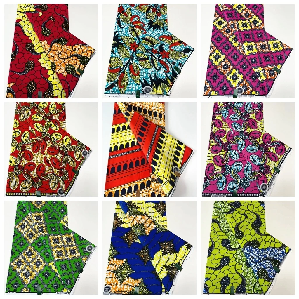 

tissus wax africain fabric nigerian print cotton 100% sewing material Smooth soft 2022 veritable guaranteed original Diy 6yard