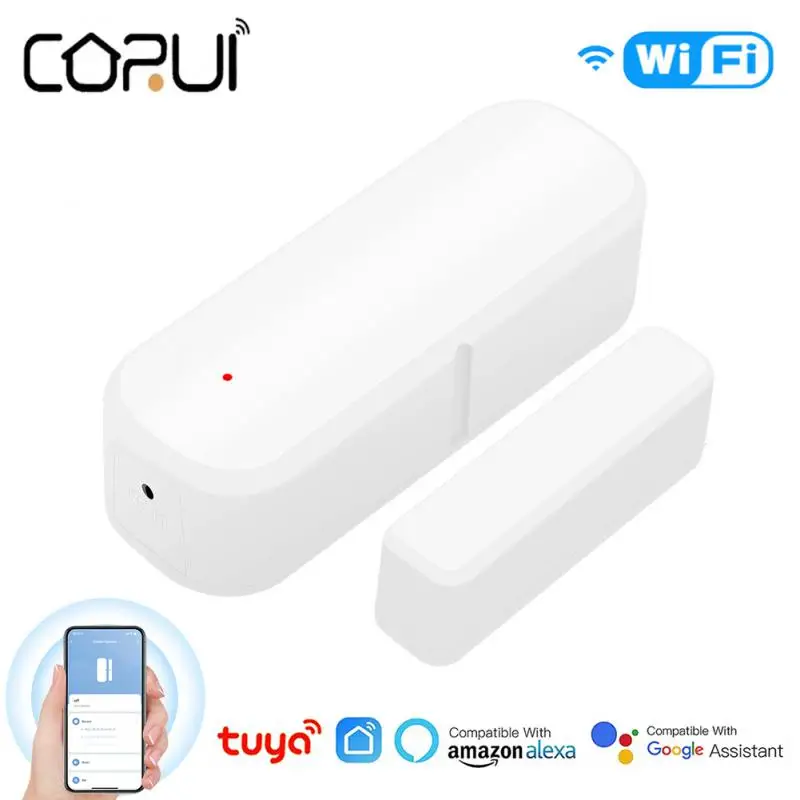 

CORUI Tuya Smart WiFi Door Window Sensor Door Magnetic Alarm Detectors Works With Alexa Google Home Assistant By Smart Life APP