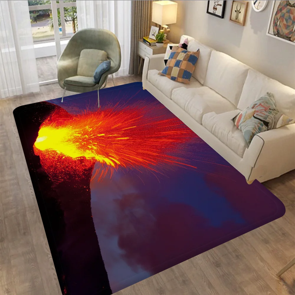 Volcanoes Hallway Carpet Retro Multiple Choice Living Room Kitchen Rug Non-Slip Welcome