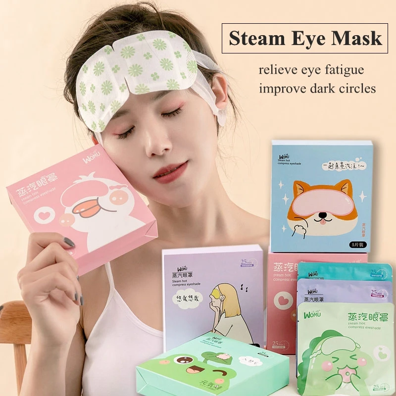

5Pcs/box Disposable Steam Eye Mask Eye Patch Self-Heating Hot Compress Relieve Eye Fatigue Improve Dark Circles Sleep Shading