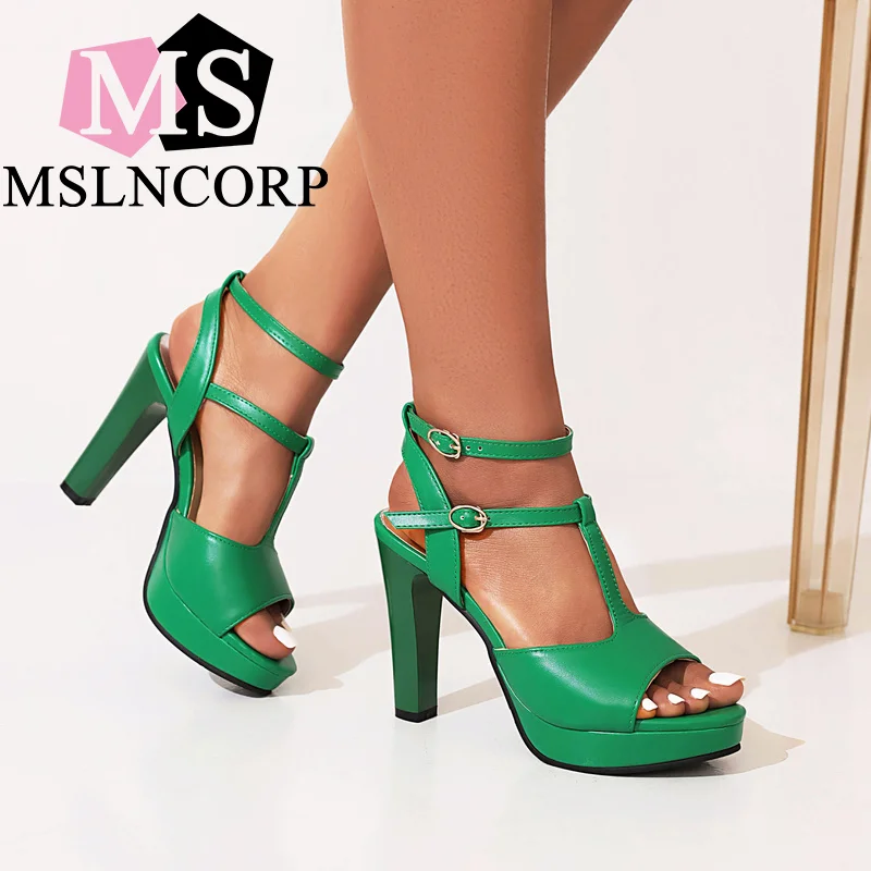 

Plus Size 34-43 summer sandals sexy women high heels sandals sweetly blush fashion buckle thick women platform Peep Toe sandals