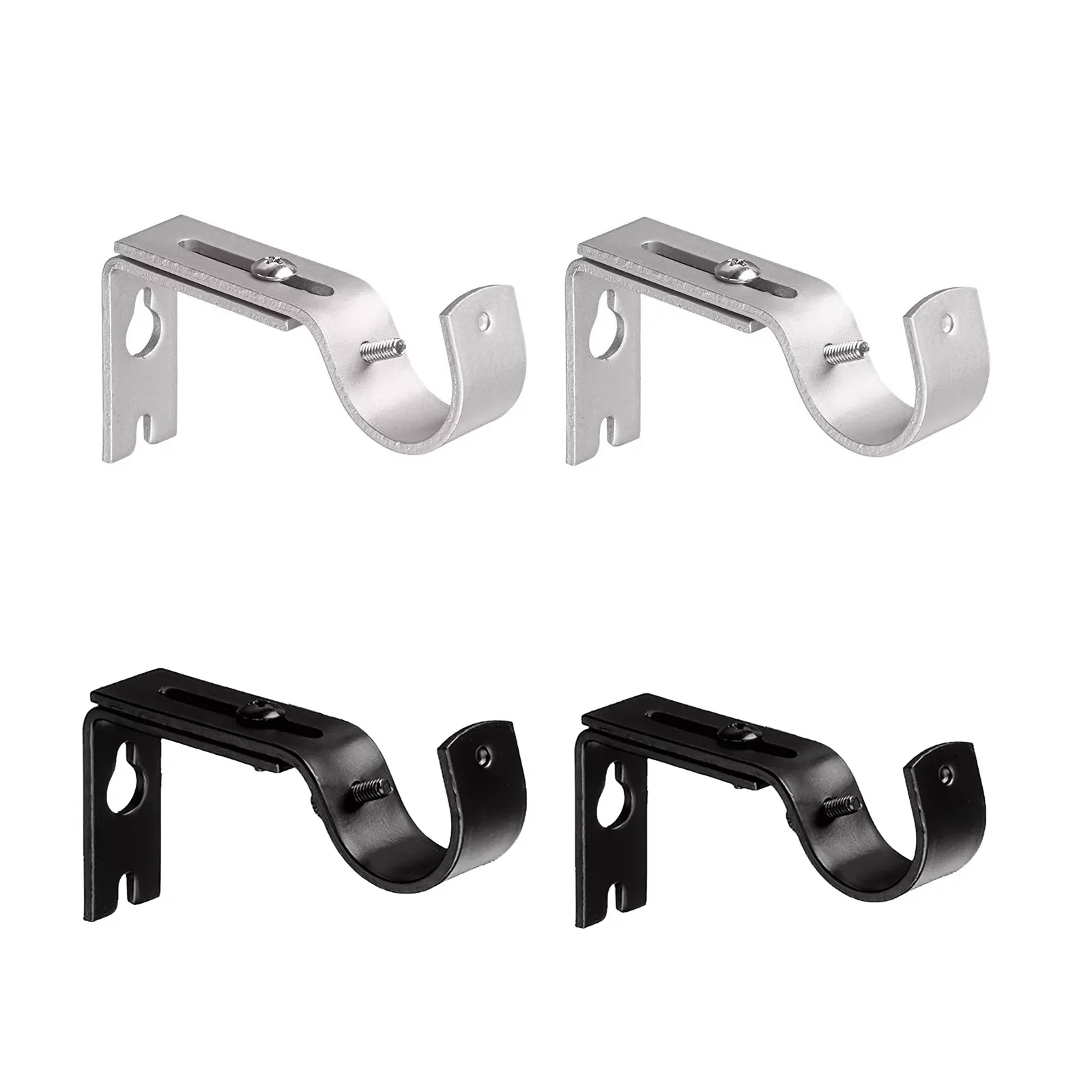 

New in 2022 Heavy Duty Curtain Rod Bracket Practical Bracket Hang Curtain Rod Holders Tap Right Into Window Frame Rod High Qual