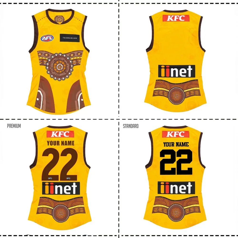 

2022 HAWTHORN HAWKS AFL INDIGENOUS DREAMTIME GUERNSEY 2022/2023 Hawthorn Hawks Guernsey Home/Away Rugby Jersey size S--2XL