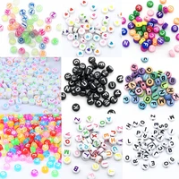 4x7mm acrylic flat round english letter beads color loose beads diy childrens beading material