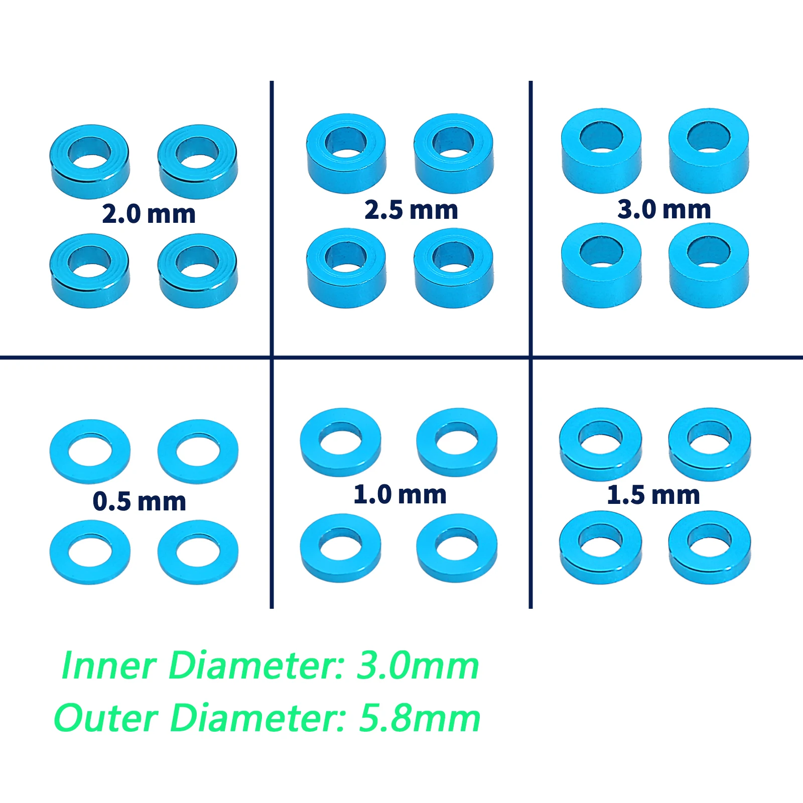 

24pcs M3 Screw Spacer Set 3mm Screws Flat Gasket Washer Spacer For RC Car TAMIYA 53539 TT02 TT01 XV01 XV02 HSP HPI YOKOMO