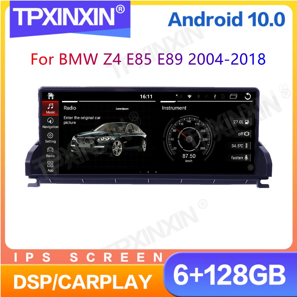 Автомагнитола CarPlay 2DIN Android Bluetooth GPS для BMW Z4 E85 E89 2004-2018 Авторадио мультимедийный