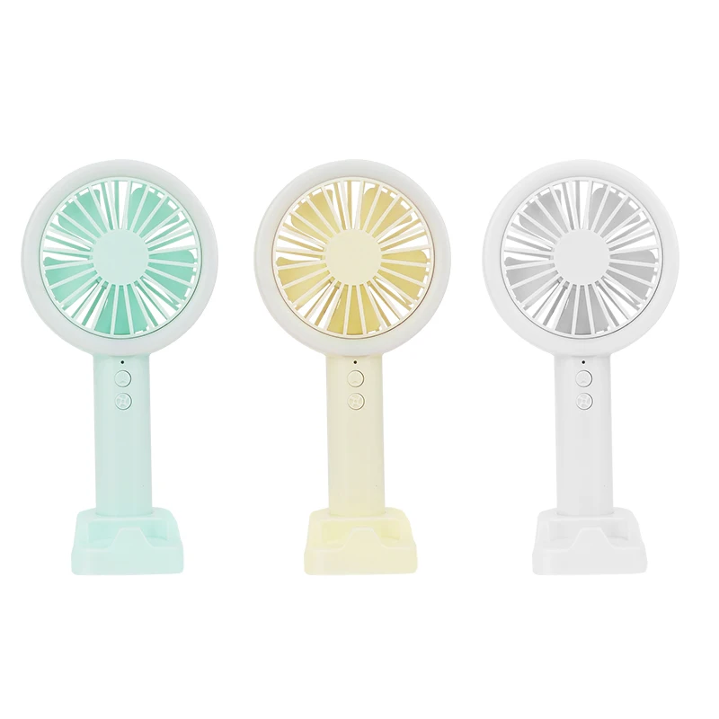 

Convenient Handheld Fan USB Charge Desktop Fan With LED Light