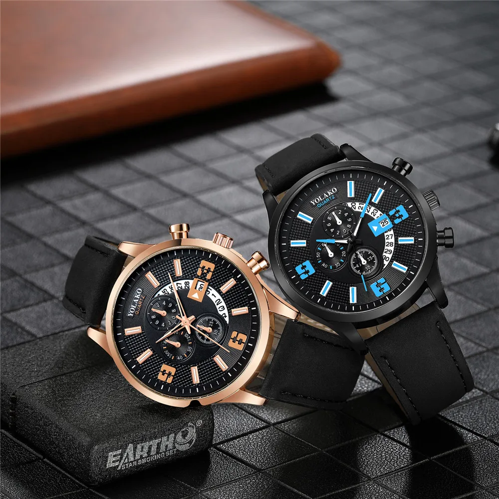 

2021 High Quality Leather Quartz Watch For Men Fashion Calendar Business Wristwatch Female Casual Sports Clock Relogio Masculino