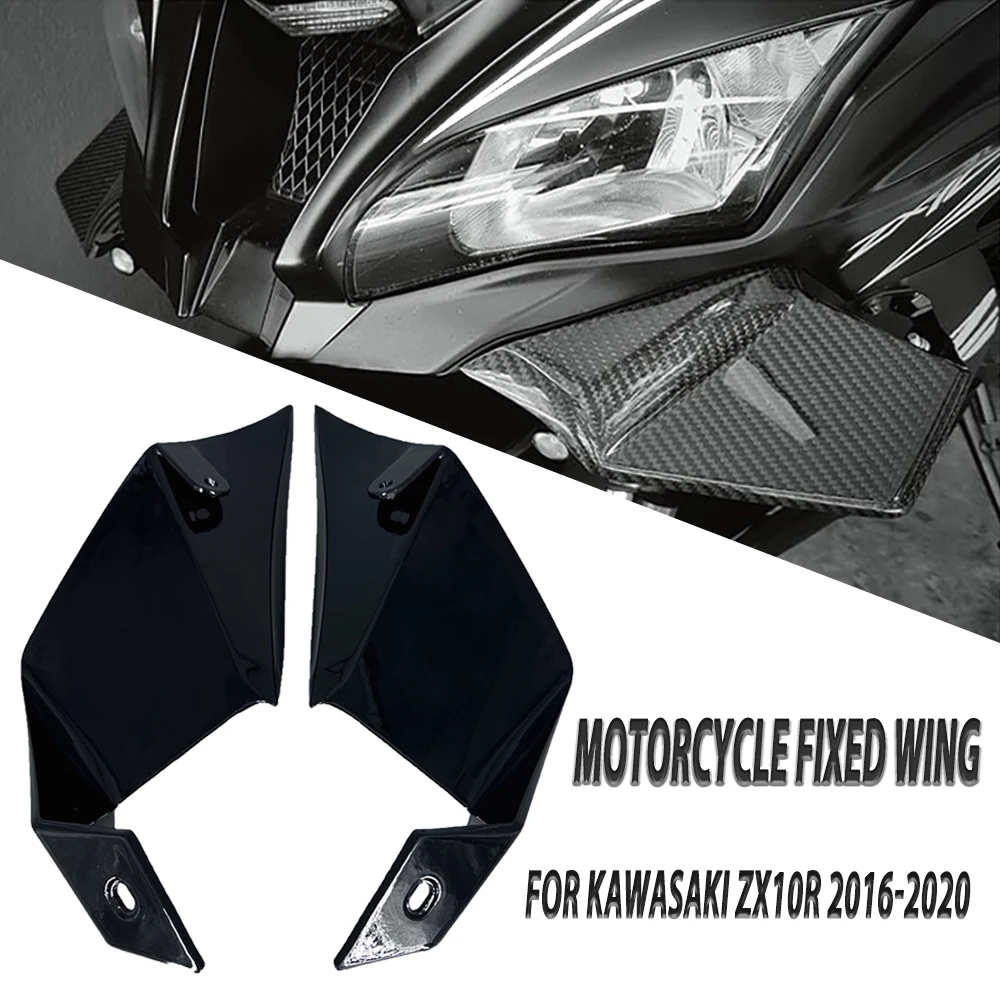 

Motorcycle Fixed Windwing Spoiler Fitting For Kawasaki Ninja ZX-10R 2016-2020 ABS Injection Molding