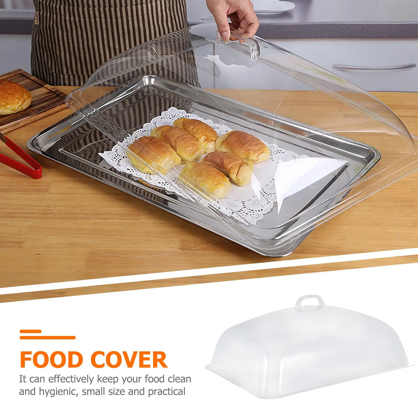 1Pc Plastic Cake Cover Transparent  Food Cover Kitchen Gadgets Protective Cover Snack Food Cover Dust-Proof Cake Cover