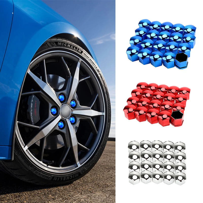 

20Pcs Car Wheel Nut Caps Protection Caps Anti-Rust Auto Hub Screw Cover Car Tyre Nut Bolt Exterior Decoration bolt hub caps 19mm