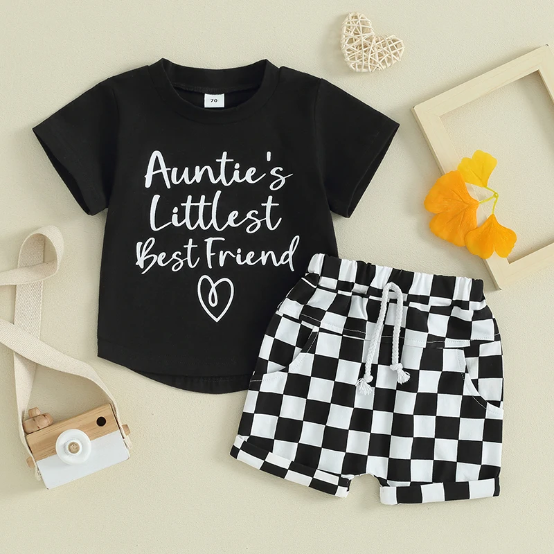 Летняя одежда для новорожденных мальчиков футболка с буквенным принтом