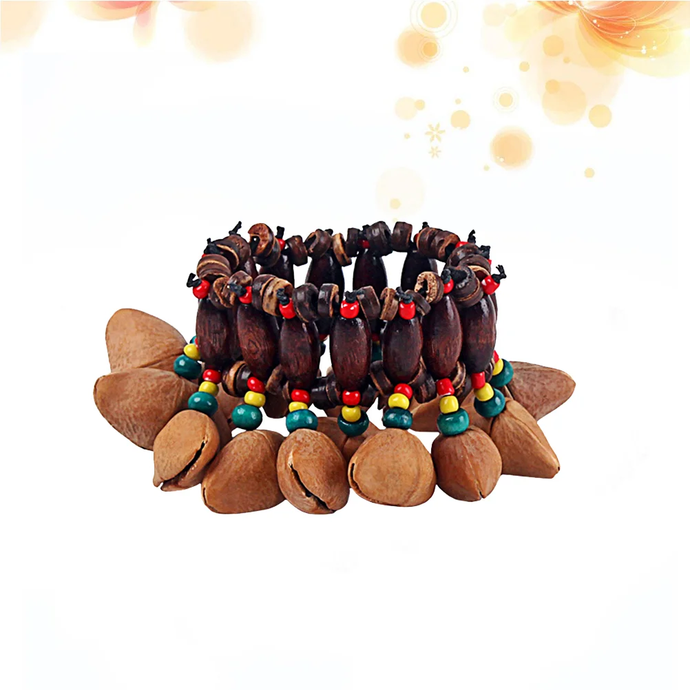

Handbell African Shell Nut Drum Orchestral Braceletswomen Nuts Accessories Drummer Novelty Miniinstrumentbracelet Conga Natural