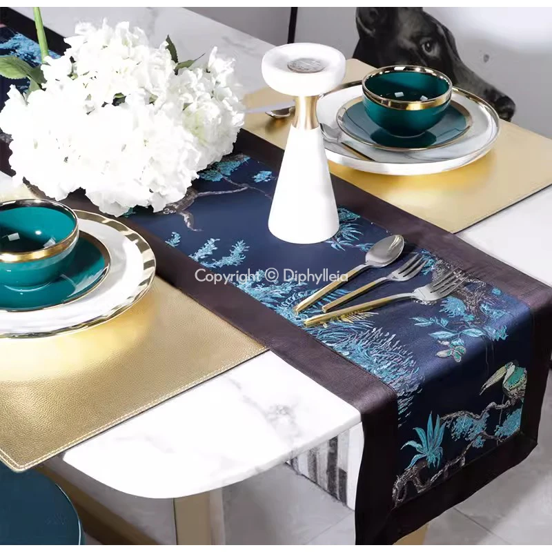 Diphylleia роскошные скатерти леопардовые тропические джунгли Животные Вышитые