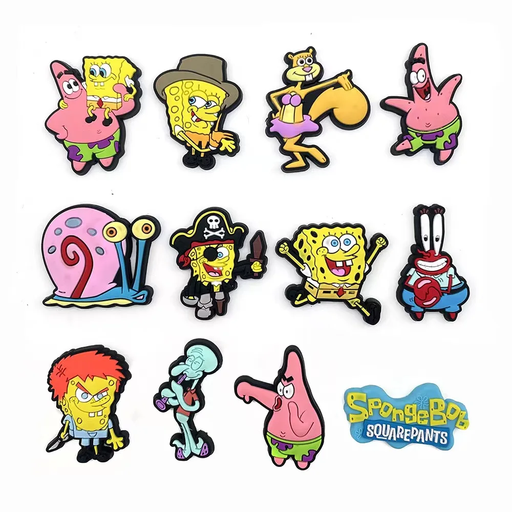 Hot10/12pcs Anime character Undersea Charms DIY Cartoon Shoe Decoration Charm for Croc JIBZ Clogs Kids Boys Women Girls Gifts