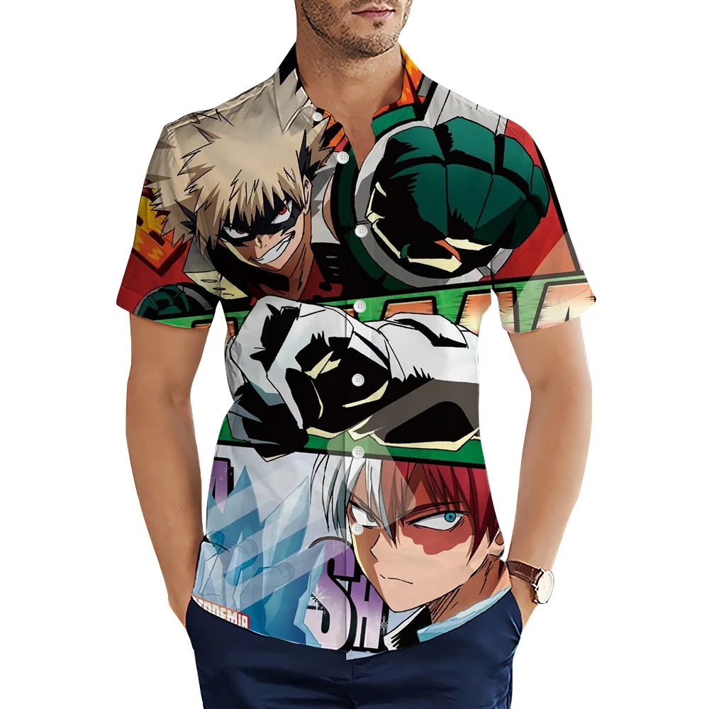 

Модные рубашки CLOOCL с рисунком Аниме Манга моя геройская Академия 3D летняя рубашка для мужчин Повседневная пляжная рубашка мужская одежда