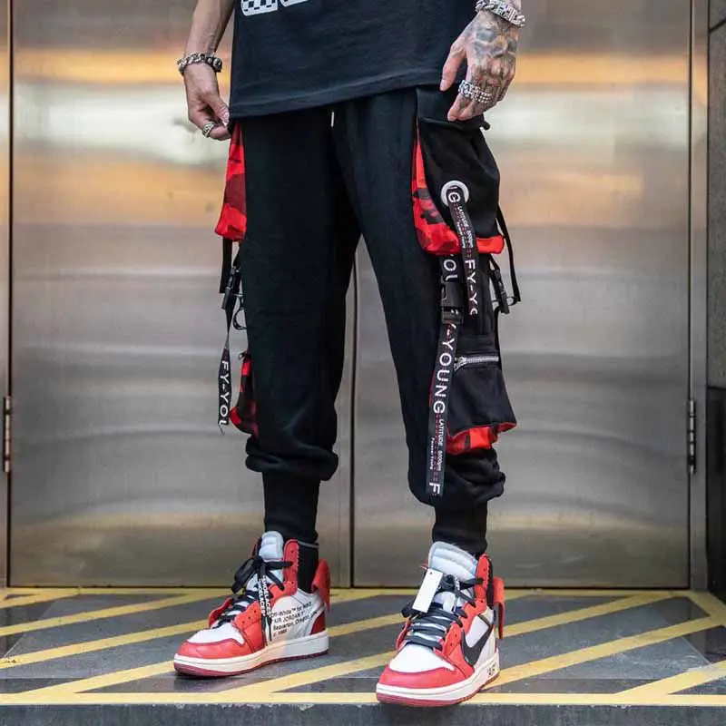 

2022 Streetwear Men's Cool Pants Pocket Loose Men HipHop New Fashion Joggers Pants Trousers Men Casual Fashion Pants