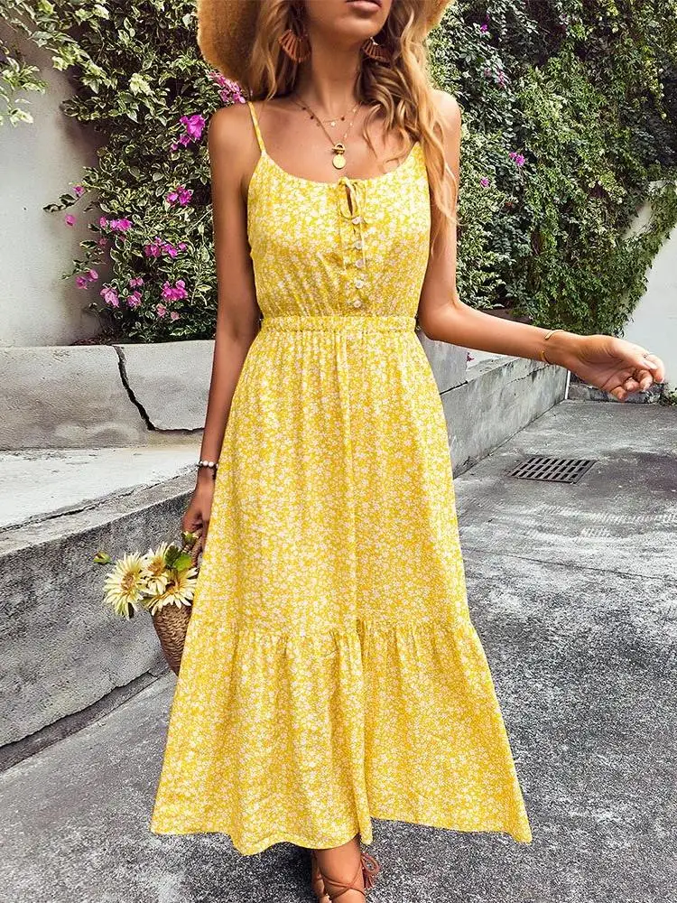 

Ladies Vintage Boho Summer Dress Women Sexy Backless Casual Holiday Party Club Sundress Women Beach Dress Robe Vestidos Female
