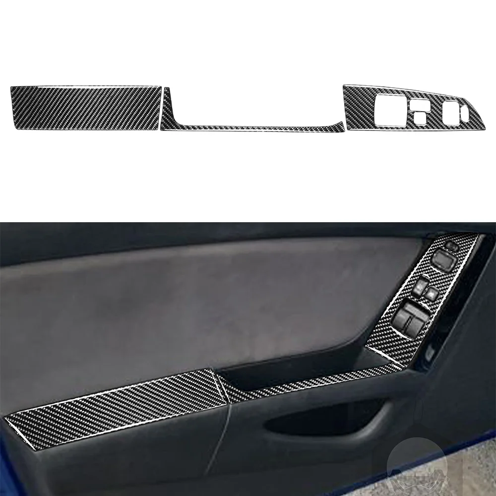 

for Mazda RX8 2004 2005 2006 2007 2008 Window Lift Decoration Panel Cover Trim Sticker Car Inner Accessories Soft Carbon Fiber