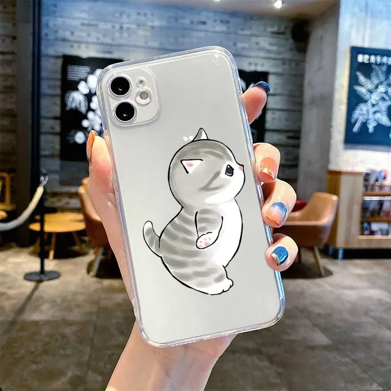 Чехол для телефона с забавными мультяшными кошками и любовниками iPhone 15 14 13 12 11 Pro