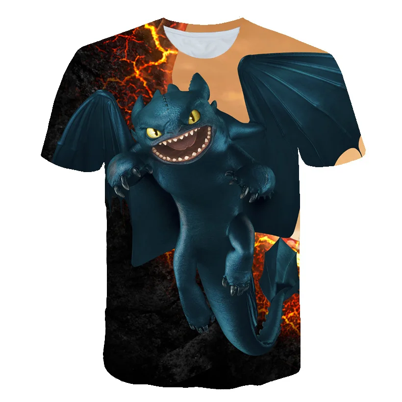 

2022 Movie How to Train Your Dragon Series T-Shirts Boy Girl Clothes Short Sleeve Streetwear Children Fit Size 3-14T Tops Tee