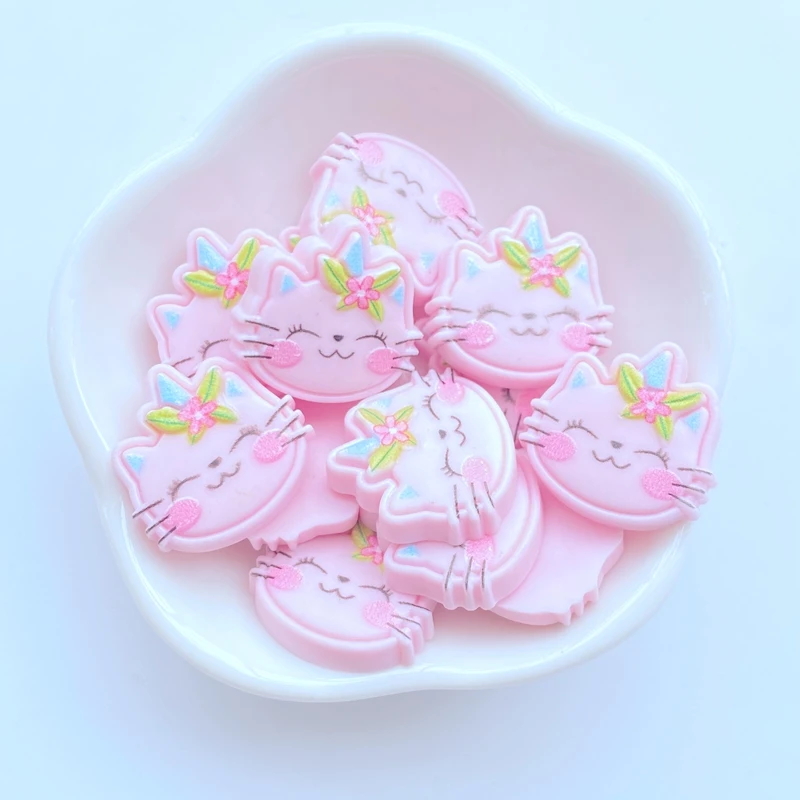 10 шт. новые милые мини-украшения в виде кота с рогами