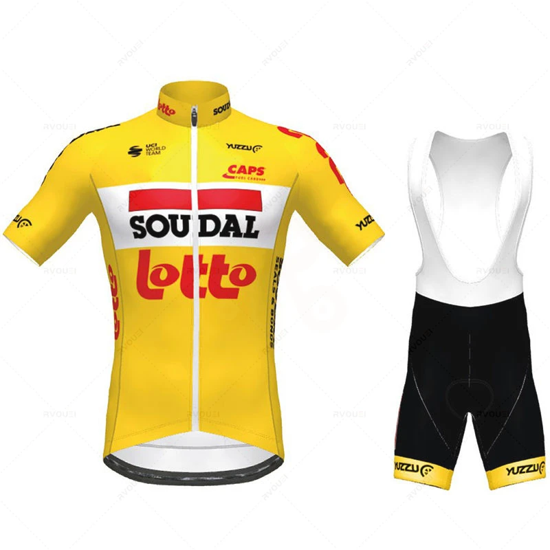 

New Lotto Soudal Men Short Sleeve Cycling Jersey MTB Bicycle Wear Breathable Bike Clothings Ciclismo Uniforme Maillot Jersey Set