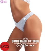 threaded cotton underwear womens breathable low waist sexy seamless girl narrow brimmed brief thong panties for intimate cute