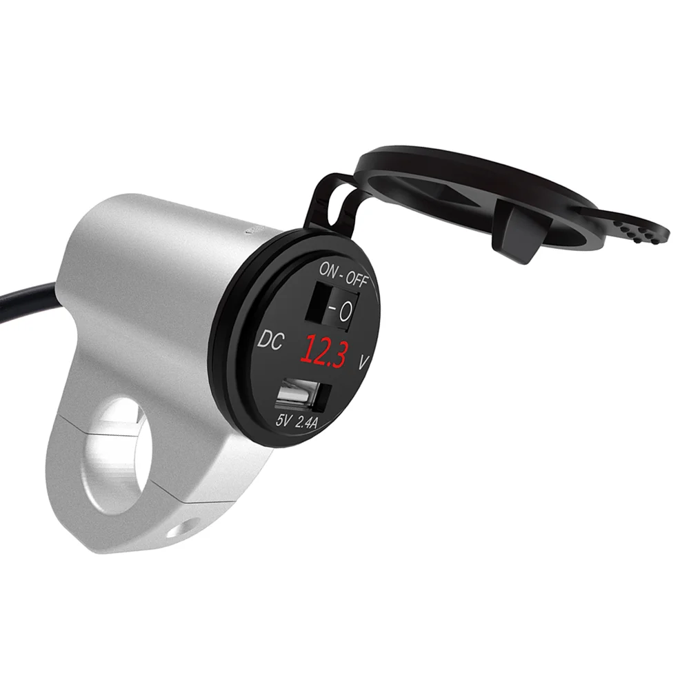 

1 шт., алюминиевый USB-адаптер 2,4 А для мотоцикла