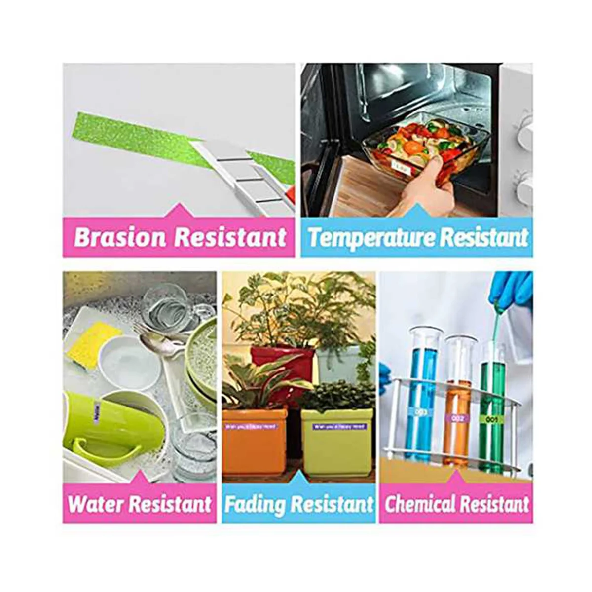 6 шт. 91205 лент для этикеток LetraTag -100T -100H 12 мм x 4 м термопечатная бумага