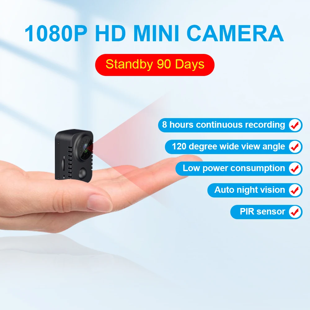 Купи HD 1080P Mini Body Camera Night Vision Motion Detection Security Pocket DVR Monitor Camcorder Sport DV Small Cam Video Recorder за 1,059 рублей в магазине AliExpress