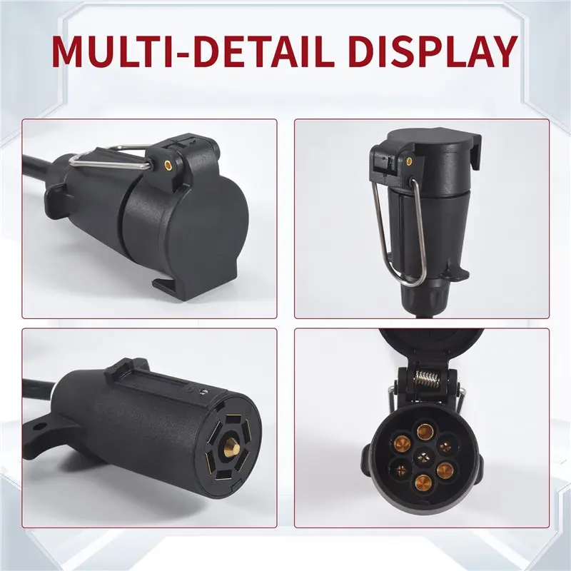 Адаптер-переходник для подключения фаркопа прицепа (7-контактный) из США в ЕС, соединитель для прицепов, адаптер для буксировки (art.: 3920d851ec73a) - 3920d851ec73a