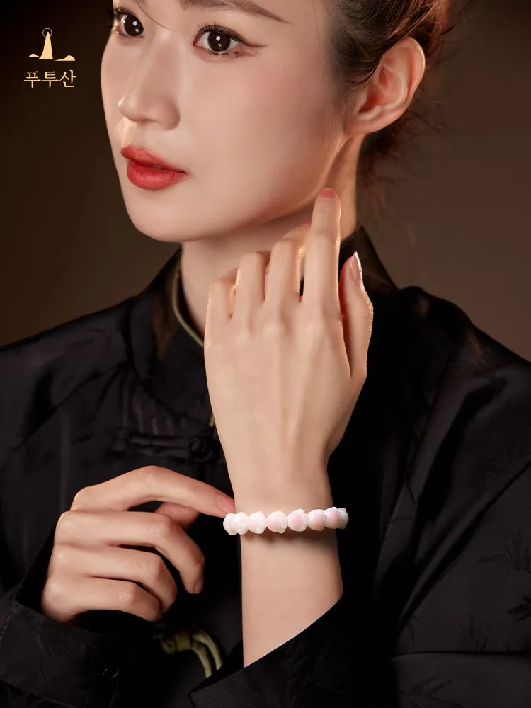 [Путуо Горный флагман] Браслет Бодхи с кошачьей лапой женский порошок вишневого